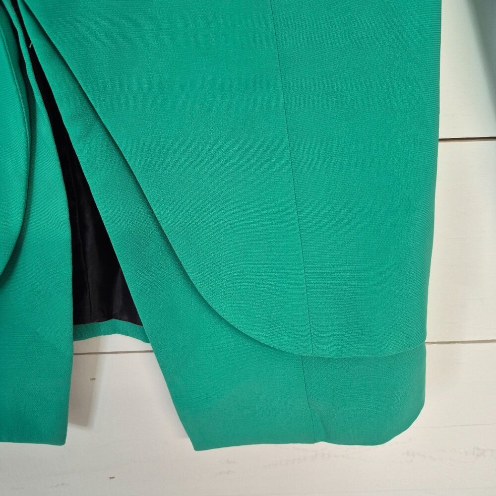 Kenneth Cole Womens XS Green Open Front Blazer With Asymmetric Hem - Picture 4 of 7